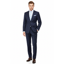 Men Suit BERLUSCONI Turkey 100% Soft Italian Wool Super 180's #Ber28 Navy Blue image 5