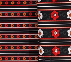 Cotton Scarlet Paisley Stephanie Dawn Floral Stripes Fabric Print BTY D136.08 - £7.82 GBP