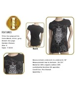 Eco Yoga Prints T-shirt Women Black Silver Top SM. Sustainable Organic C... - £17.34 GBP