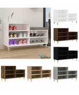 Modern Wooden Hallway Shoe Storage Cabinet Rack With Open Shelving &amp; Woo... - £54.35 GBP+