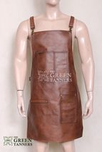 Leather Apron for Men Women Kitchen BBQ Butchers Apron Grilling Cooking Apron - £59.54 GBP