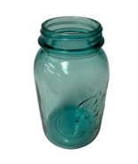 Ball Perfect Mason Canning Quart Jar Teal Blue Ball Is Underlined No 3 O... - £8.23 GBP