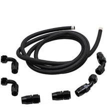 12FT 10AN Universal Nylon Braided Fuel Oil Line w/ 6Pcs Swivel End Adapter - £39.19 GBP