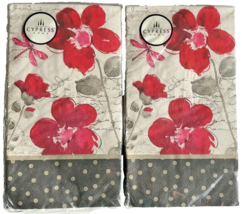 Paper Guest Towels Napkins Cypress Floral Symphony 15 Ct Set of 2 Spring... - $21.44