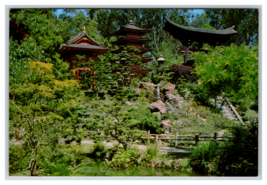 Pagodas and Torii Gate San Francisco, CA  Japanese Tea Garden Postcard Unposted - £3.84 GBP