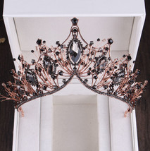 Baroque Silver Plated Crystal Leaf Bridal Jewelry Sets Rhinestone Crown Tiaras C - £35.15 GBP
