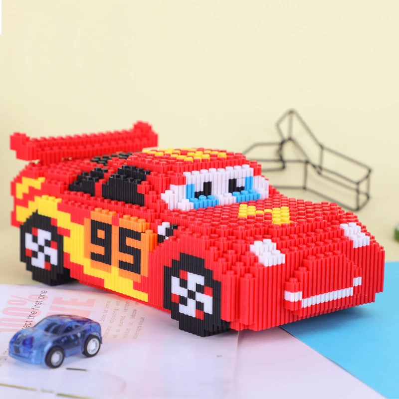 2900pcs Cartoon Cars Diamond Building Blocks Lightning McQueen Cute DIY Model - £28.48 GBP+