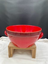 Italian Terra Cotta Red Hombre Glaze Bowl with Handles Decorative Red Sa... - £12.94 GBP