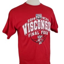 Wisconsin Badgers Final Four 2014 T-Shirt Large S/S Crew Red Bucky Madis... - £12.50 GBP