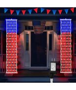 BlcTec Patriotic American Flag LED Lights 77.9x10.6in 320 LEDs Red White... - $453.27 MXN