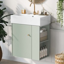 21.6&quot; Floating Vanity: Modern Bathroom Storage - $235.99