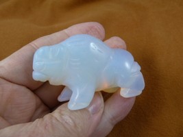 (Y-BUF-734) albino ghost white Opaltie BUFFALO ranch bison gemstone figu... - £18.36 GBP