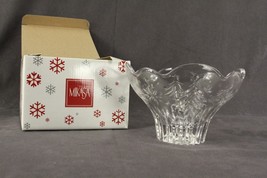 NOS Christmas Night MIKASA Crystal 6&quot; Footed Bowl WY601 810 Tree &amp; Star ... - £16.56 GBP