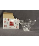 NOS Christmas Night MIKASA Crystal 6&quot; Footed Bowl WY601 810 Tree &amp; Star ... - £16.49 GBP