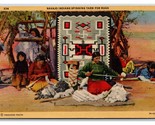 Navajo Indians Spinning Yarn For Rugs UNP Linen Postcard S15 - $3.91