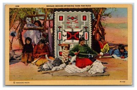 Navajo Indians Spinning Yarn For Rugs UNP Linen Postcard S15 - £3.37 GBP