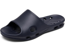 Bruno Marc Mens Slide Sandals Non-Slip Drying Bathroom Slippers Shoes Sz 7 Navy - £20.43 GBP
