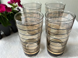 Culver Vintage Highball Glasses 22Kt Gold set of 4 Mid Century Modern Ba... - $120.00