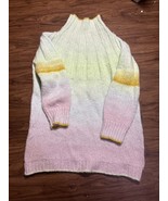 Anthropologie Sweater Perri SzM Ombre Rainbow Pastel Mock Neck Soft Over... - $399.64 MXN