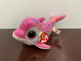 *Sparkles*  2014 Ty Beanie Boo ~ 6&quot; Dolphin ~Very Cute! ~ Pre-Owned ~ - $5.89