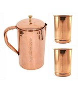 Copper Drinking Tumbler Water Pitcher Jug Smooth Plain Ayurveda Health B... - £24.43 GBP+