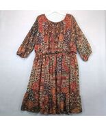 Style &amp; Co Sheer Paisley Blouson Midi Dress Plus Size 3X Puff Slv Whimsi... - €30,73 EUR