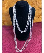 Vintage Silver Long S Chain signed Sarah Coventry + Gold Tone 3 in 1 Lon... - £16.02 GBP