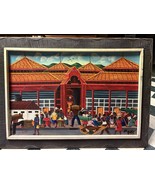 Haiti E. Joseph Caribbean Island Oil Painting Haitian Food Market Street Vendors - €375,22 EUR