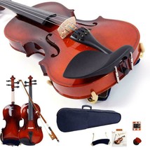 Maple Wood 4/4 Size Acoustic Violin Fiddle Set For Beginner Students - £78.88 GBP