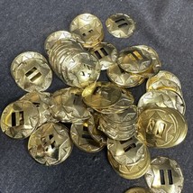 10 -  1 1/2” Vintage Western Saddle Brass Colored Star Round Slotted Con... - £3.82 GBP