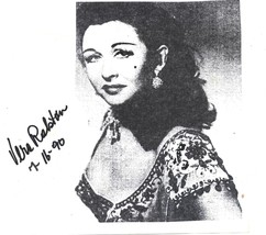 Vera Ralston-Actor-1990 Autograph-Paper Picture Copy-From Collection - £10.71 GBP