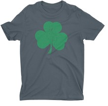 Shamrock T-Shirt Vintage Style St Patricks Day Tee (Ring-Spun, Charcoal ... - $15.99