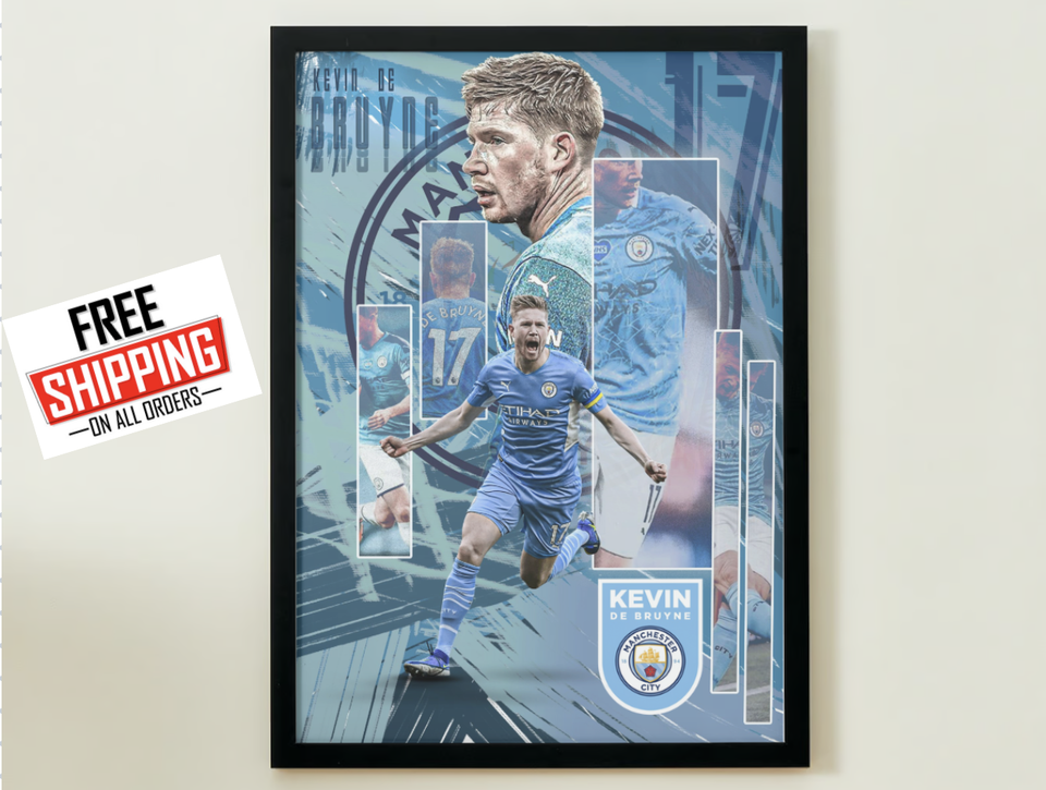 Kevin De Bruyne Manchester City, Printable A3 Sport Wall Art, Gift For Boy