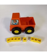 Vtg Tupperware Tuppertoys Busy Blocks Numbers Orange Pick Em Up Truck - $21.86 CAD
