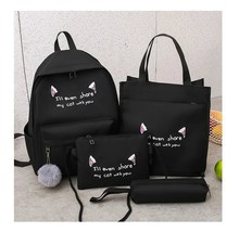 4 pcs sets canvas Schoolbags For Teenage Girls Female Children  Bags  Trend Fema - £154.88 GBP