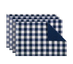 Four (4) ACHIM HOME ~ 12 x 18 ~ Reversible Placemats ~ NAVY BLUE ~ Buffa... - €34,46 EUR