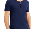 Alfani Men&#39;s Quick-Dry Split Neck Pajama T-Shirt in Navy-Medium - £13.61 GBP