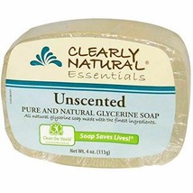 NEW Clearly Natural Essentials Unscented Pure and Natural Bar Soap Glycerine 4oz - £6.67 GBP