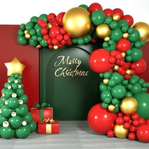 Christmas Balloons Garland Arch Kit Tree 200Pcs Red Green Metallic Golde... - £15.17 GBP