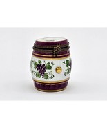 Vintage Trinket Box Peint Main Barrel Flowers Porcelain Marque Deposee F... - €78,61 EUR