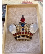Alfred Philippe Trifari 1944 Large Sterling Silver King Crown Brooch Pat... - £275.45 GBP