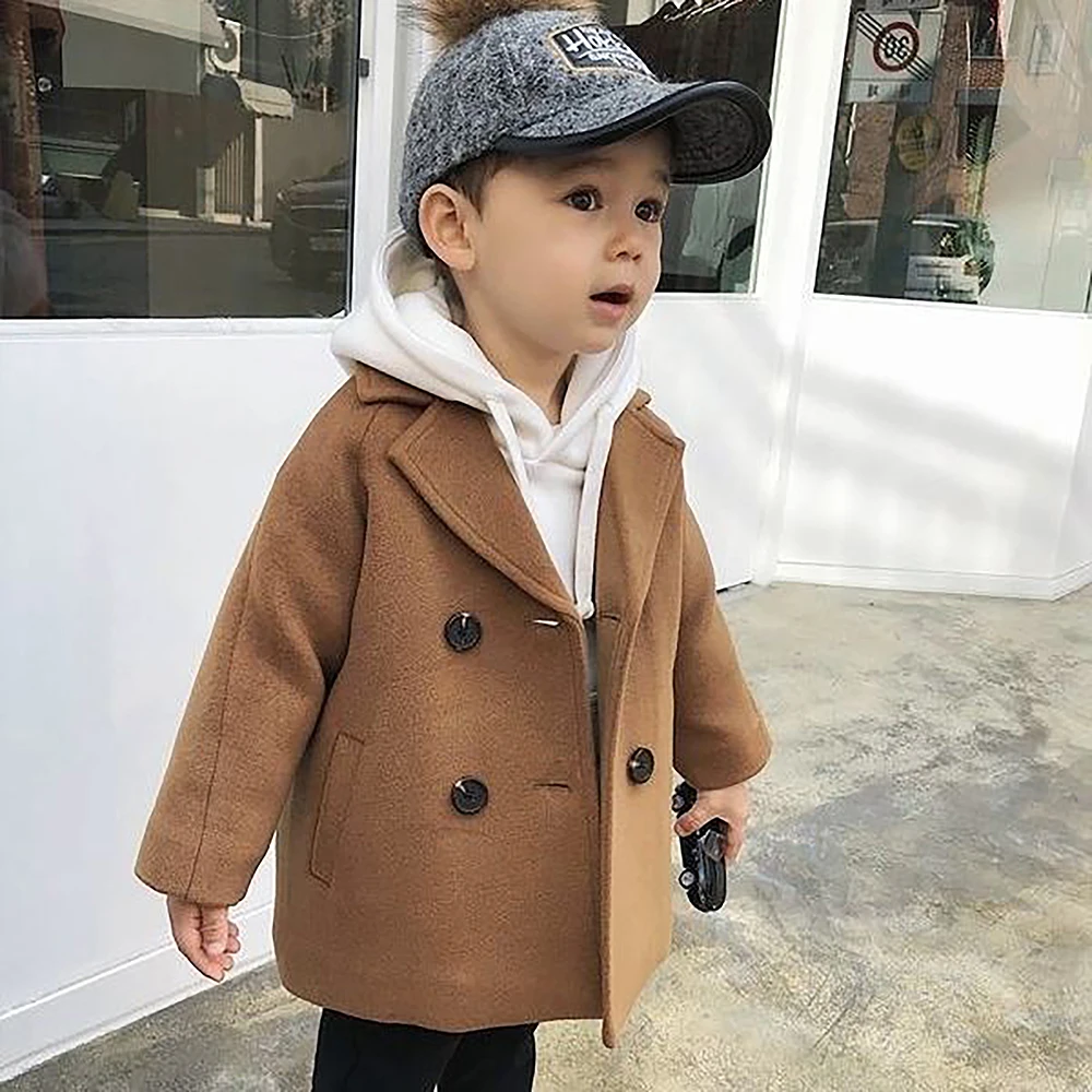 Boys Solid Jackets  Winter Autumn New Baby Boy Trench Coat Lapel Kids Children O - £123.40 GBP