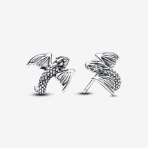 925 Silver Pandora Game of Thrones Curved Dragon Stud Earrings,Gift For ... - £13.58 GBP