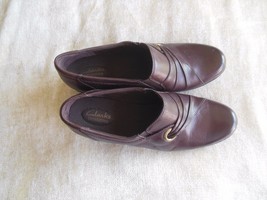 Clarks Bendables Women&#39;s Brown Leather Slip On Shoes Size 9M - £30.79 GBP
