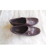 Clarks Bendables Women&#39;s Brown Leather Slip On Shoes Size 9M - £31.02 GBP