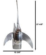 Large Nautical Marine Coastal Polished Aluminum Swordfish Wall Head Deco... - $2,343.85 MXN