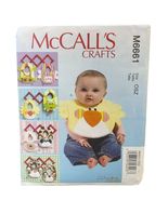 McCALL'S M6661 Baby Bibs Sewing Pattern One Size Cute Animal Designs UNCUT - $7.67