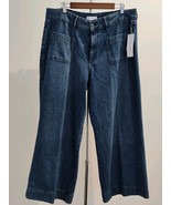 liz claiborne Moon Wash Wide Leg High Rise New Jeans Trousers Cropped Si... - $14.96