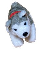 Build A Bear Husky Dog Puppy 6&quot; Plush Red Bandana Stuffed Small Soft Toy - $12.86