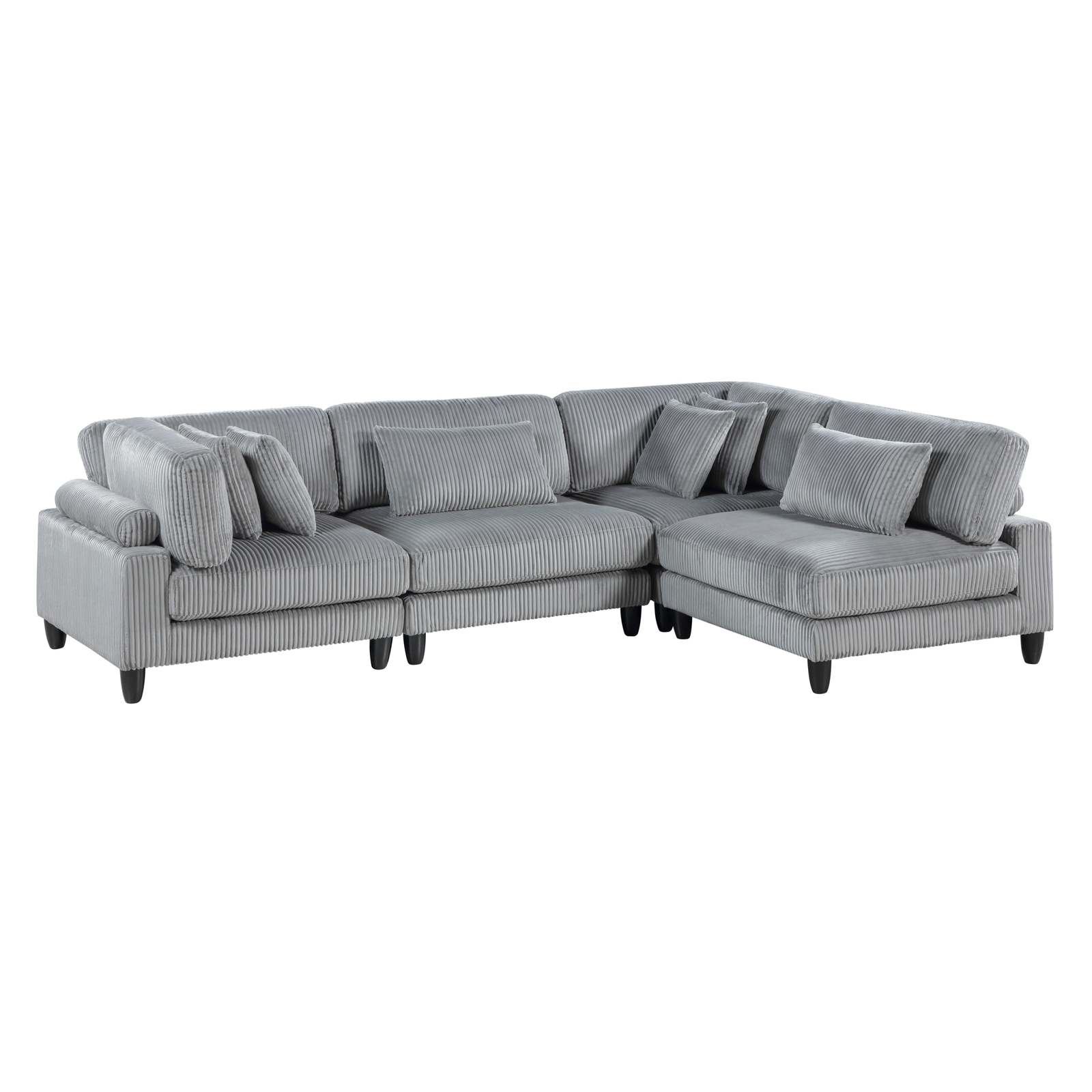 Gray Corduroy Modular Sectional Sofa Set Item image 2